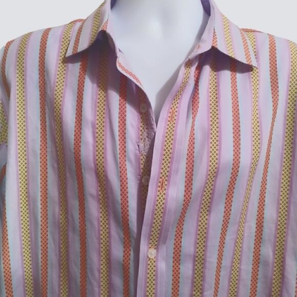 Robert Graham mens striped shirt size XL TG - Picture 3 of 8